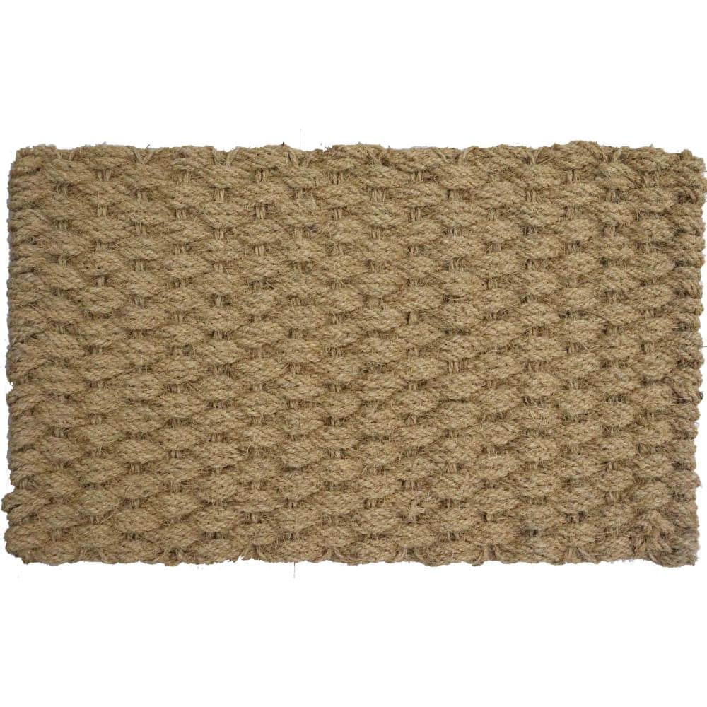 "Coco Coir Doormat with Braided Rope Design Natural Coconut Fiber Floor Mat for Entryway Garage 18x30"", Nautical Braid" price history on PriceWatchPro