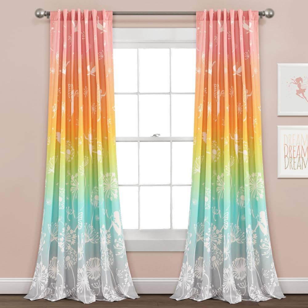 Lush Decor Rainbow Ombre Back Tab Room Darkening Curtain 52 In W X 84 L Set Of 2 16t005271 The