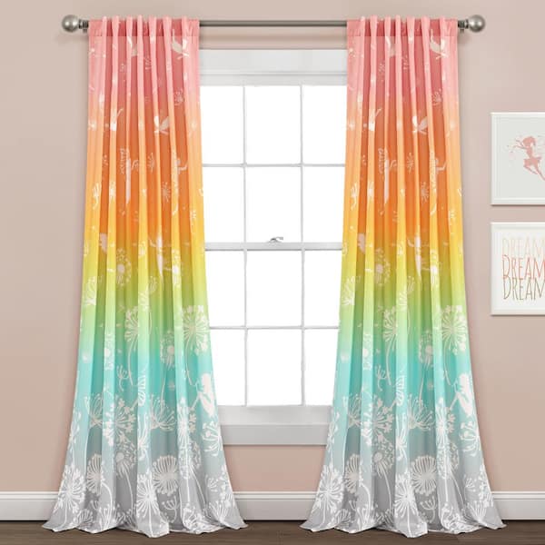 Lush Decor Rainbow Ombre Back Tab Room Darkening Curtain - 52 in. W x 84 in. L (Set of 2)