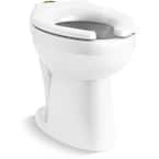 KOHLER Highcliff Ultra-ADA-Height Elongated Flushometer Toilet Bowl Only with Top Spud in White