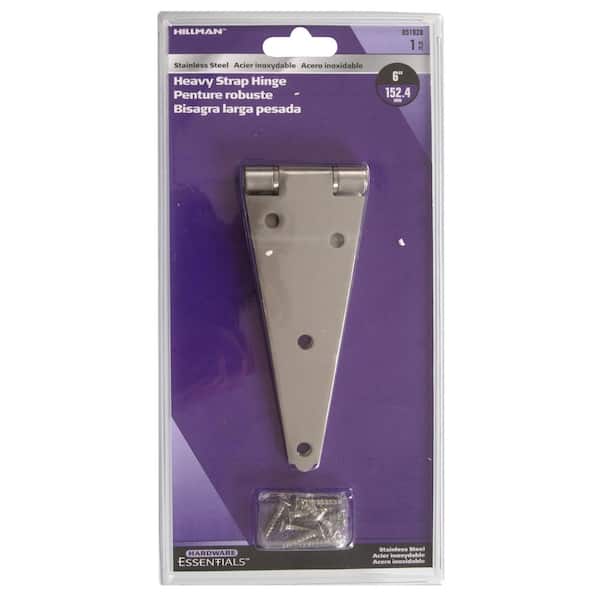 6 in. Stainless Steel Heavy Strap Hinge (5-Pack)