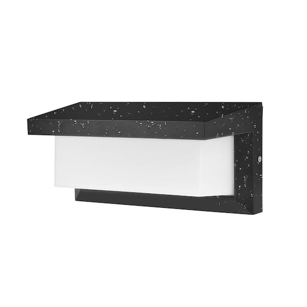 CIPACHO 18-Watt Equivalent Integrated LED Black Modern Minimalist Wall Pack Light, 6500K