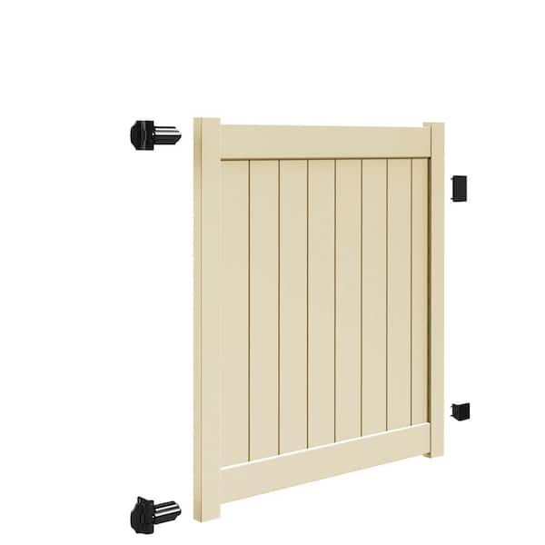 Barrette Outdoor Living Bryce and Washington Series 5 ft. W x 5 ft. H Sand Vinyl Un-Assembled Fence Gate