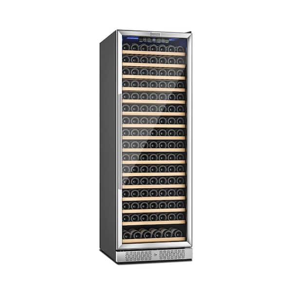 24 in. 171-Bottle Digital Control Built-In/Freestanding Wine Cooler, Beechwood Shelves, in Stainless Steel