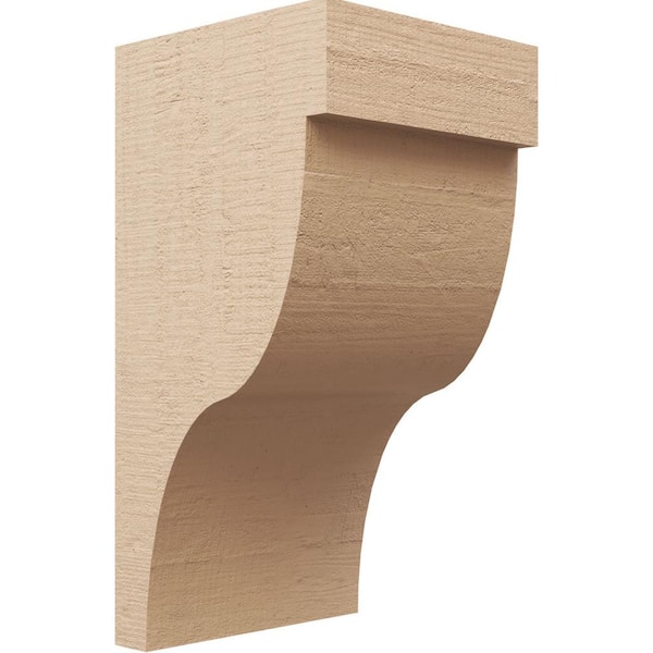 Ekena Millwork 11 in. x 11 in. x 22 in. Series 2 Wide Garner Rough Cedar Woodgrain Timberthane Polyurethane Corbel, Primed Tan