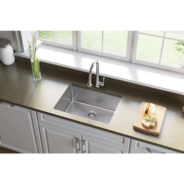 Crosstown 24 in. Undermount Single Bowl 18-Gauge Stainless Steel Kitchen Sink w/ Accessories