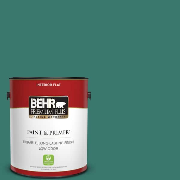 BEHR PREMIUM PLUS 1 gal. #490D-7 Greensleeves Flat Low Odor Interior Paint & Primer