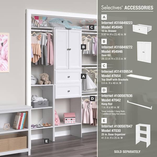 ClosetMaid Selectives 10 in. H x 23.5 in. W White Wood Drawer with