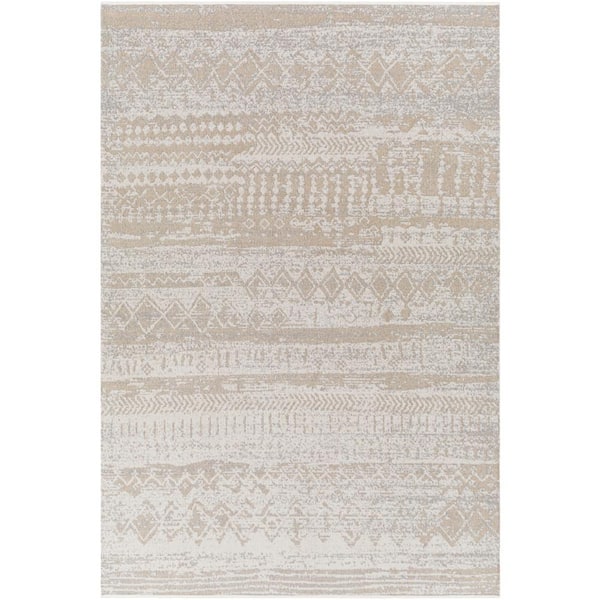 Livabliss Johana Light Grey 5 ft. x 7 ft. Indoor Machine-Washable Area Rug