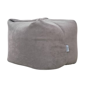 Magic Pouf Grey Microplush Bean Bag Chair Convertible Ottoman/Floor Pillow