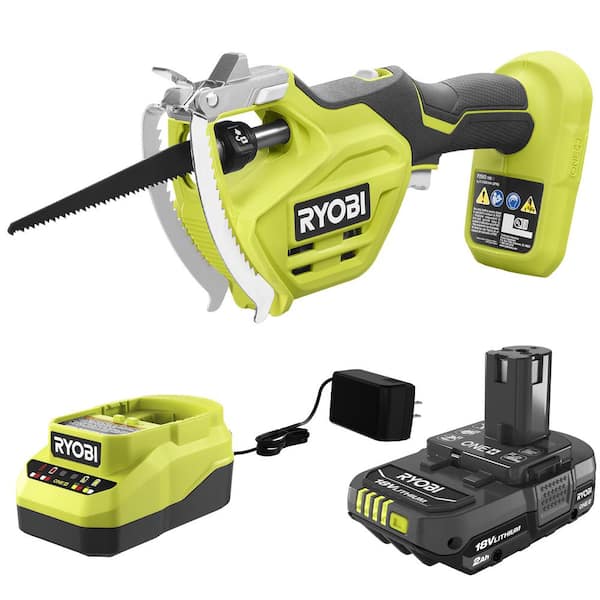 RYOBI ONE+ 18V Electric Cordless Pruning Reciprocating Saw with 2.0 Ah Battery and Charger P2530 - The Home