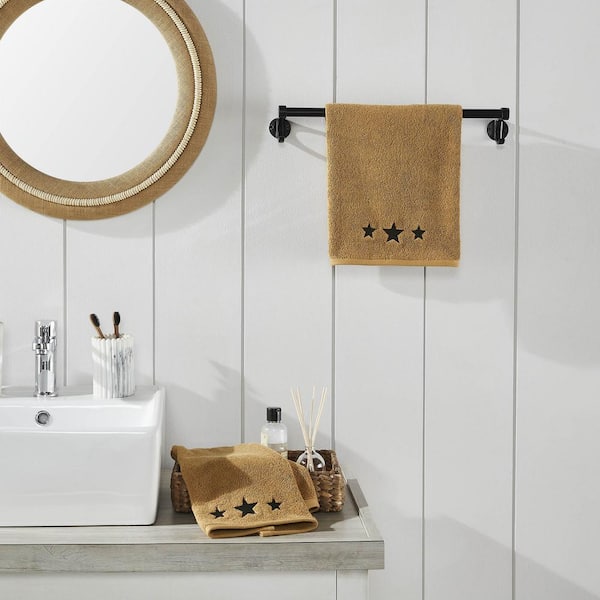 Black Stars Doe Tan 100% Cotton Hand Towel (Set of 2)