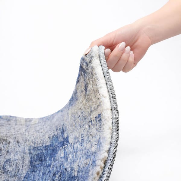 Dream Shag Premium Machine Washable Abstract ADS595 Blue 10 ft. x 14 ft. Area Rug