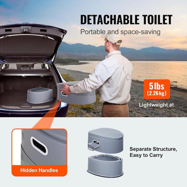 ID:G60671584　ポータブルトイレ Portable Non-Electric Waterless Toilet for Camping, Detachable