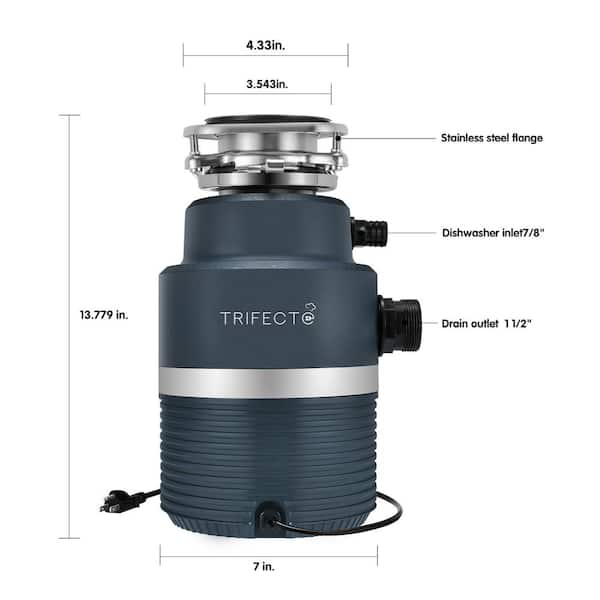 1 hp Continuous Feed Commercial Garbage Disposal with Sound Reduction and Power Cord Kit