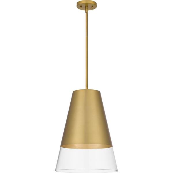 Quoizel Peregrine 1Light Brushed Gold Pendant Light PRG1514BRG The