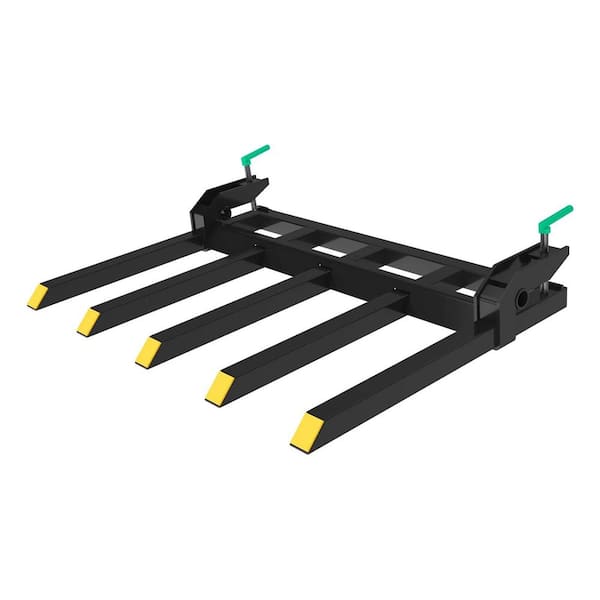 2500 lbs Clip-On Debris Forks-Fits 42-48 in. Buckets, Heavy-Duty Steel Quick-Mount Forks for Loaders/Skid Steers