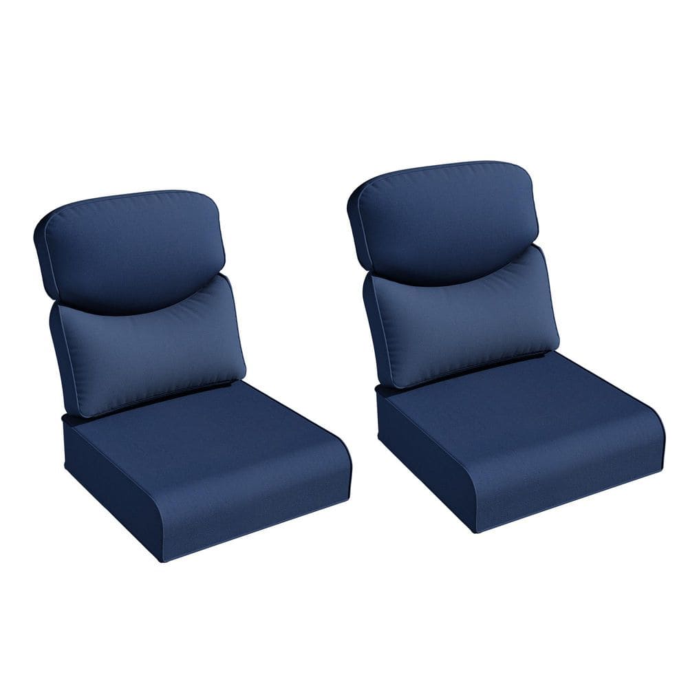 24 in. x 24 in. x 6 in. Smiley 8-Piece Outdoor Patio Replacement Deep Seat Cushion Set for Lounge Chairs in Blue price history on PriceWatchPro
