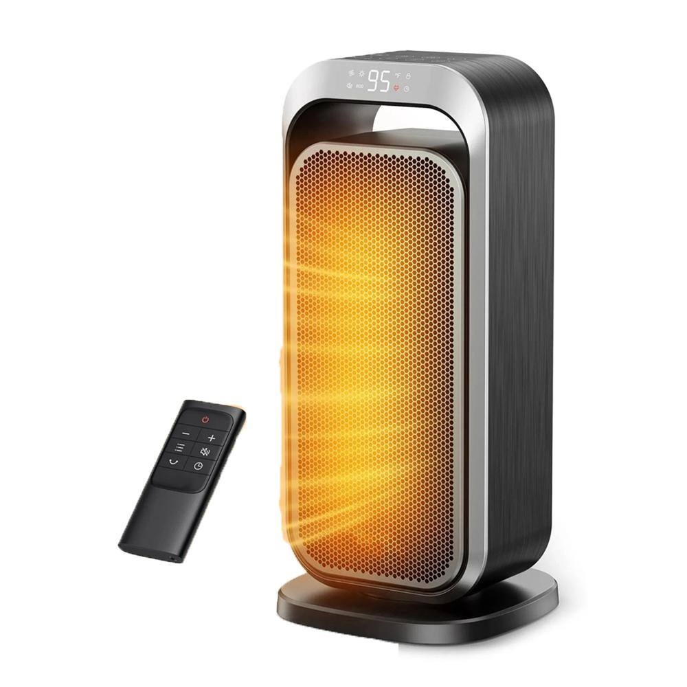 1500 W Indoor Electric Compact Ceramic Space Heater with Remote Control, 70° Oscillation and Digital Thermostat, Gray price history on PriceWatchPro