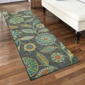 Reggie Multi Color 2 ft. x 6 ft. Rugs Floral Non Slip Hallway Entry Carpet Nylon Runner Rug