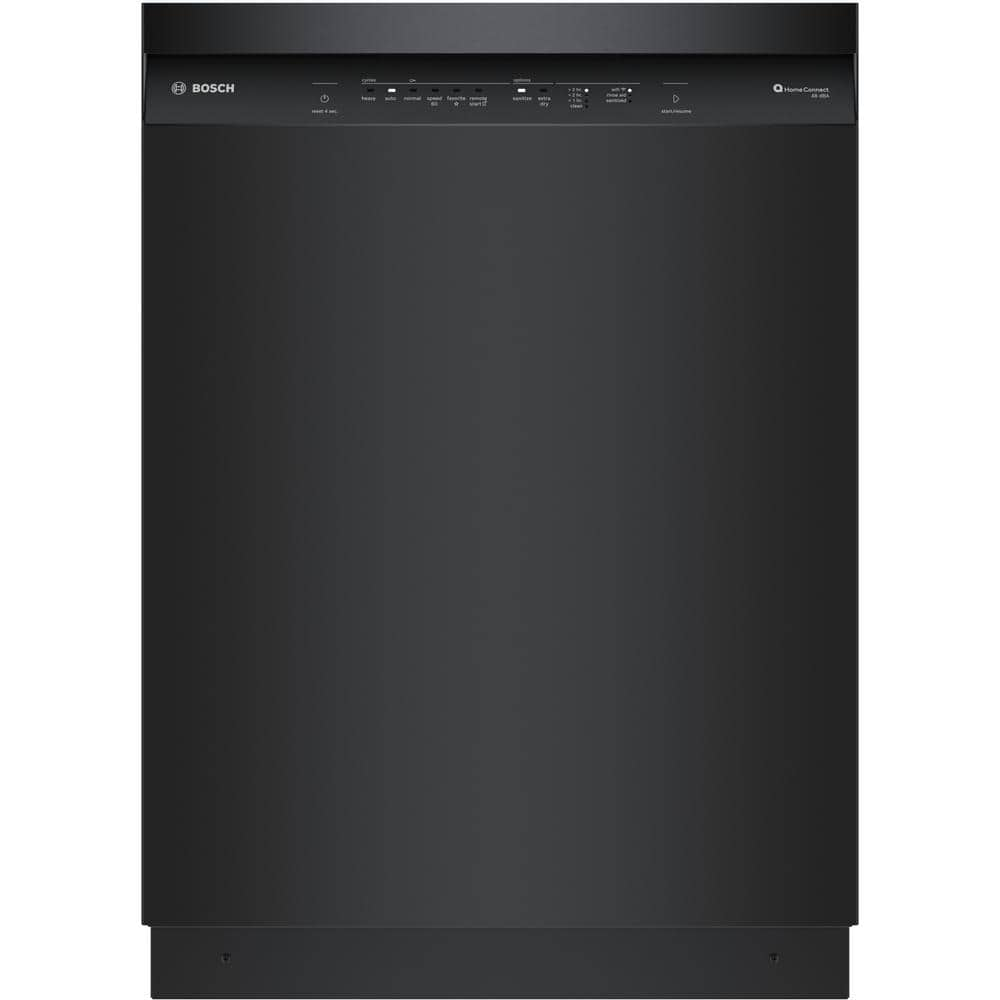 300 Series 24 in. Black Front Control Smart Built-In Stainless Steel Tub Dishwasher, 48 dBA -  Bosch, SHE41CM6N