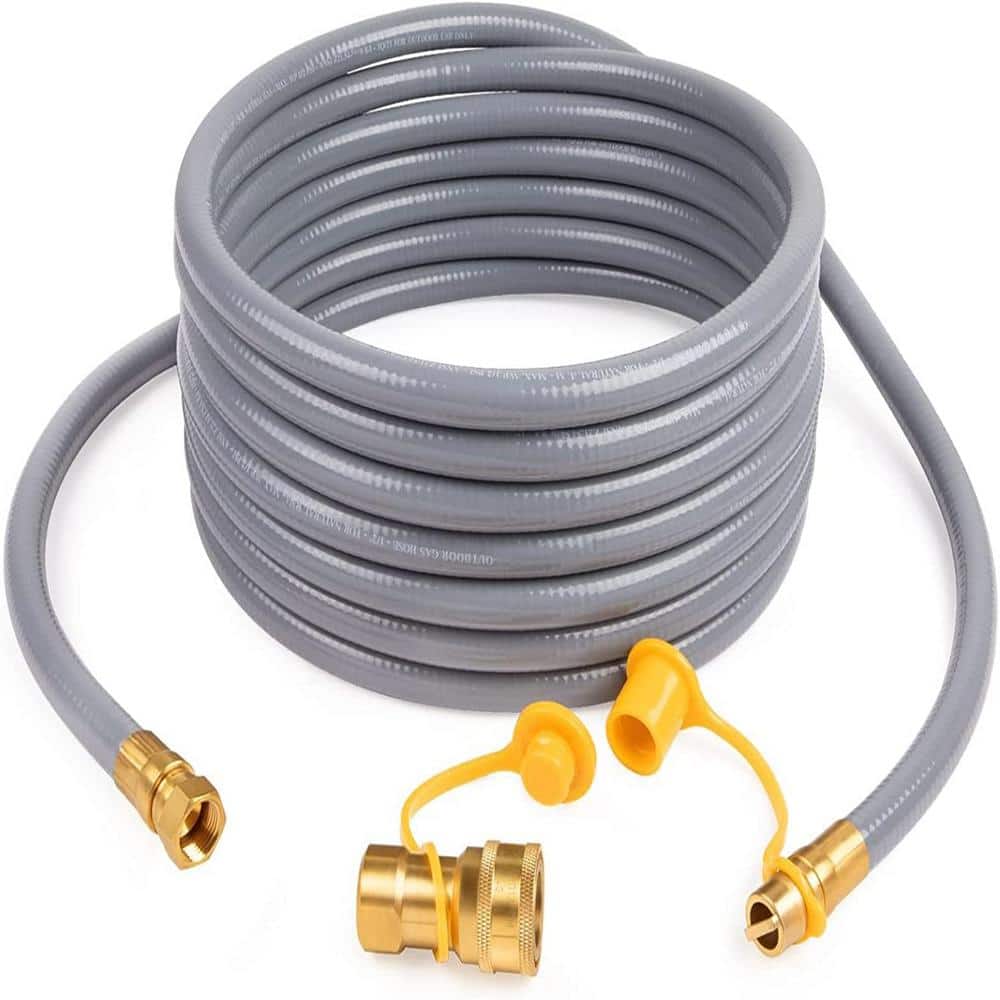 24 ft. 3/8 in. ID Conversion Kit LPG Natural Gas Hose with Quick Connect fo