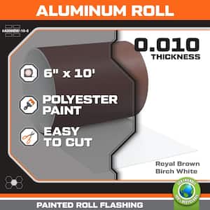 6 in. x 10 ft. Brown/White Aluminum Roll Valley Flashing