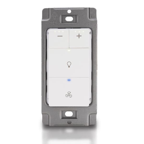 Akicon Dimmer Switch for Bathroom Exhaust Fan with Light, Neutral Wire Required, White