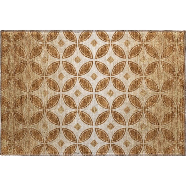 Mayfield Premium Machine Washable Abstract AMF2423 Paprika 2 ft. x 3 ft. Accent Rug