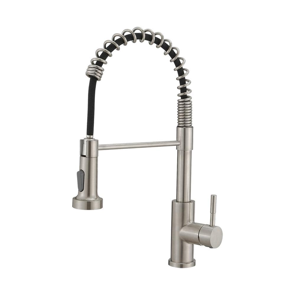Single Handle Pull Down Sprayer Kitchen Faucet with Dual Function Spray Head in Brushed Nickel price history on PriceWatchPro