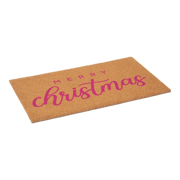 Pink Classic Christmas Doormat 17" x 29"