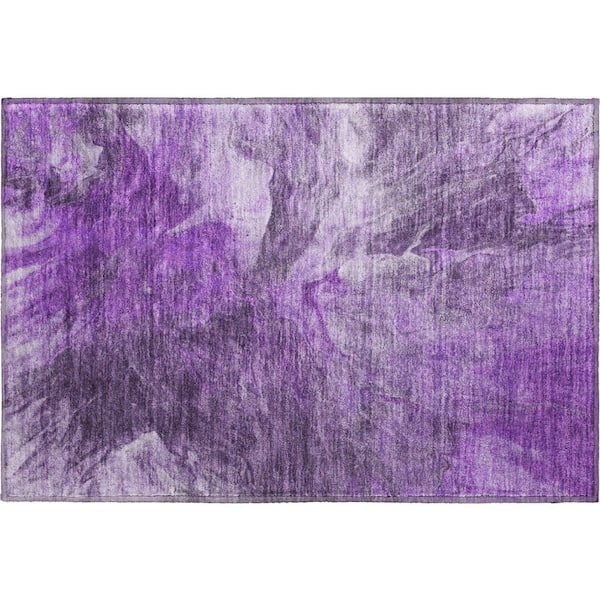 Addison Rugs Mayfield Premium Machine Washable Indoor/Outdoor Geometric AMF641 Purple 1 ft. 8 in. x 2 ft. 6 in. Area Rug