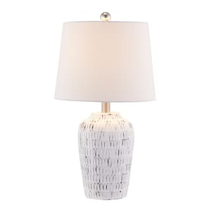 Dallas 19.5 in. White/Gray Table Lamp Set (Set of 2)