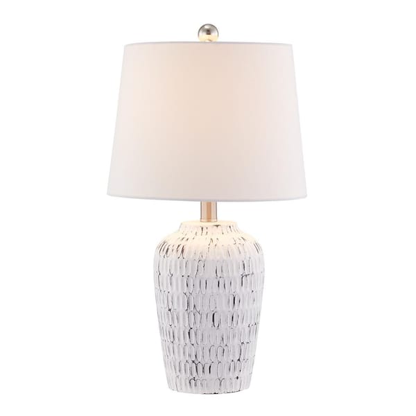 Maxax Dallas 19.5 in. White/Gray Table Lamp Set (Set of 2)