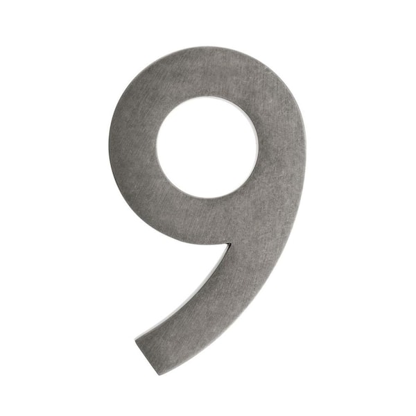 Architectural Mailboxes 4 in. Antique Pewter Floating House Number 9