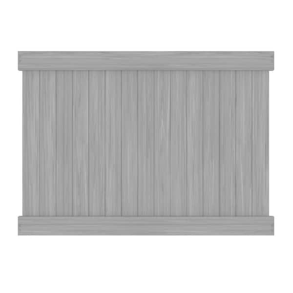 Barrette Outdoor Living Linden 6 ft. x 8 ft. Driftwood Gray Vinyl Privacy Fence Panel (Unassembled)