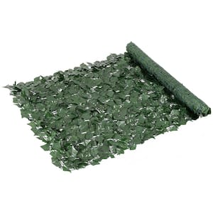 Artificial Green Wall 39 in. x 98 in. Plastic Ivy Privacy Garden Fence Screen Greenery Faux Hedges Vine Leaf