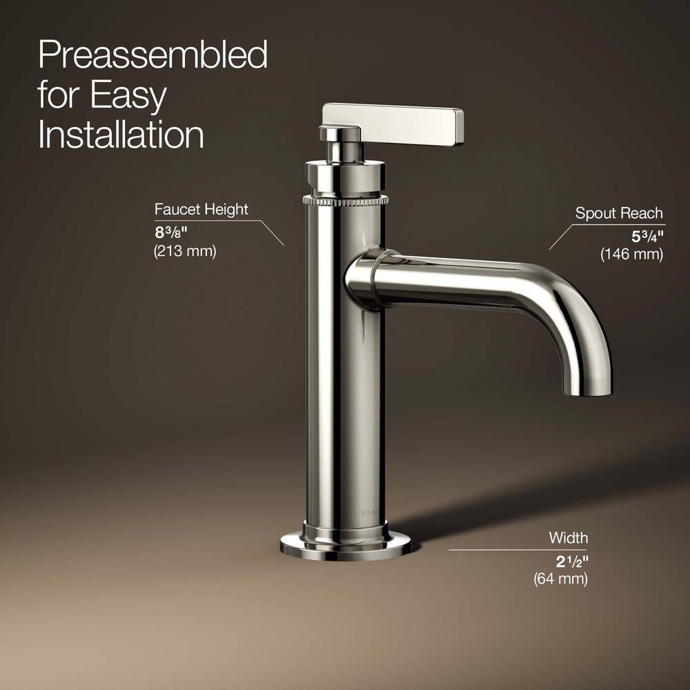 Vibrant Polished Nickel Single-Handle Bathroom Sink Faucet