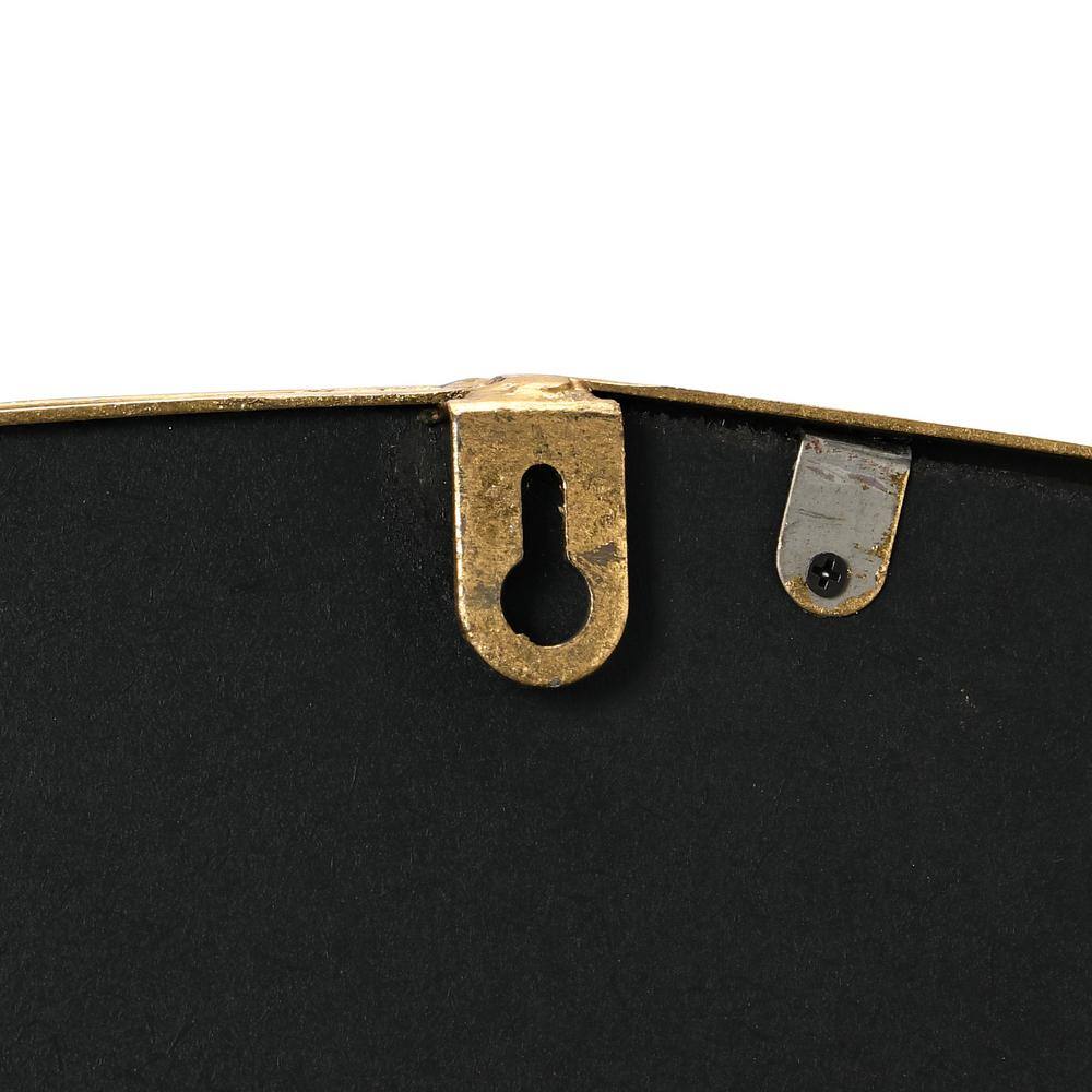 Arched Gold Metal Framed Wall Mirror, 24" x 36"