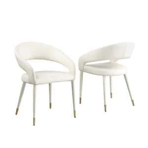 Jacques 32 in. H Faux Leather Cream Dining Chairs (Set of 2)