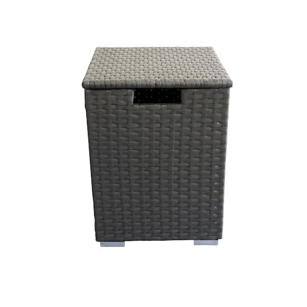 Crawford & Burke Auburn 15.8 in. x 22 in. Dark Brown Square Woven Propane Tank Protector