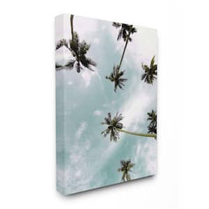 "Sky Through Palm Trees Tropical Summer Photograph" by Kim Allen Unframed Nature Canvas Wall Art Print 36 in. x 48 in.