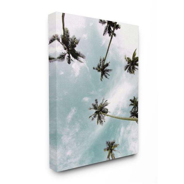Stupell Industries "Sky Through Palm Trees Tropical Summer Photograph" by Kim Allen Unframed Nature Canvas Wall Art Print 36 in. x 48 in.