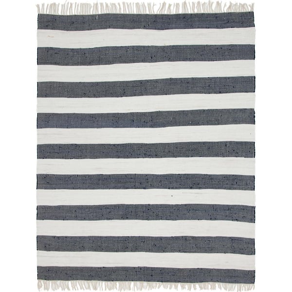 StyleWell Lorelei Navy/Ivory 8 ft. x 10 ft. Striped Area Rug