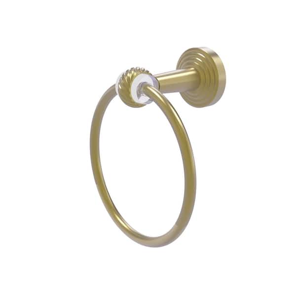 Allied Brass Pacific Beach Wall Mounted Towel Ring with Twisted Accents in Satin Brass