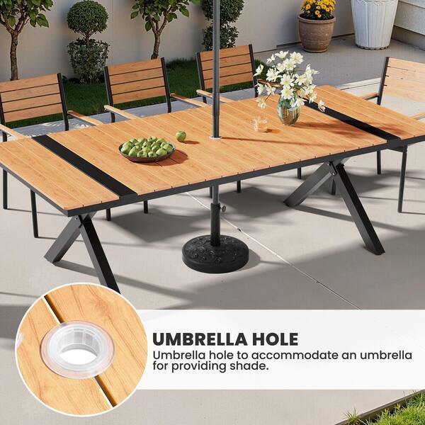 Crestlive Products 11-Piece Outdoor Dining Set with Umbrella Hole