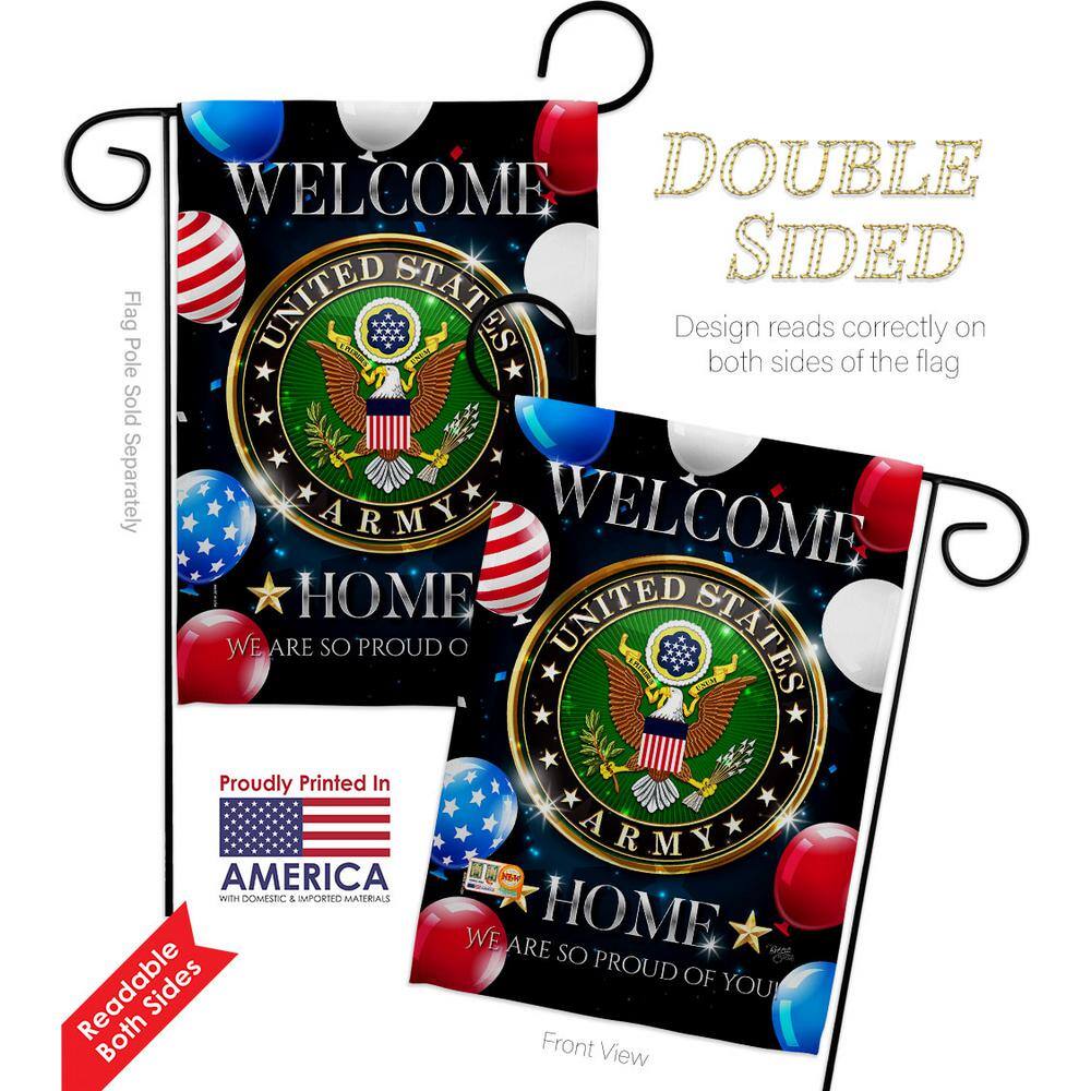 Welcome Home Army Double-Sided Garden Flag 13 x 18.5