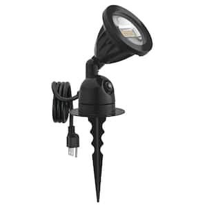 Dusk to Dawn Black Outdoor LED Landscape Stake Light with Cord Set