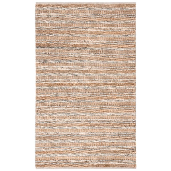 Natura 4 ft. x 6 ft. Natural/Brown Modern Striped Area Rug