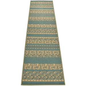 Paisley De Lis Design Sage Green 2 ' Width x 7' Your Choice Length Slip Resistant Rubber Stair Runner Rug